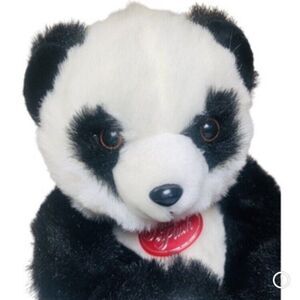 Great American Fun Plush Black White Panda Stuffed Bear Animal Vintage Toy 12”